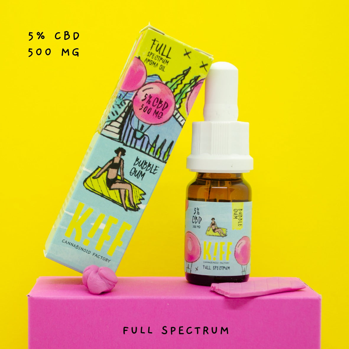5% CBD Bubble Gum Full Spectrum [500mg CBD] - Kiffcbd